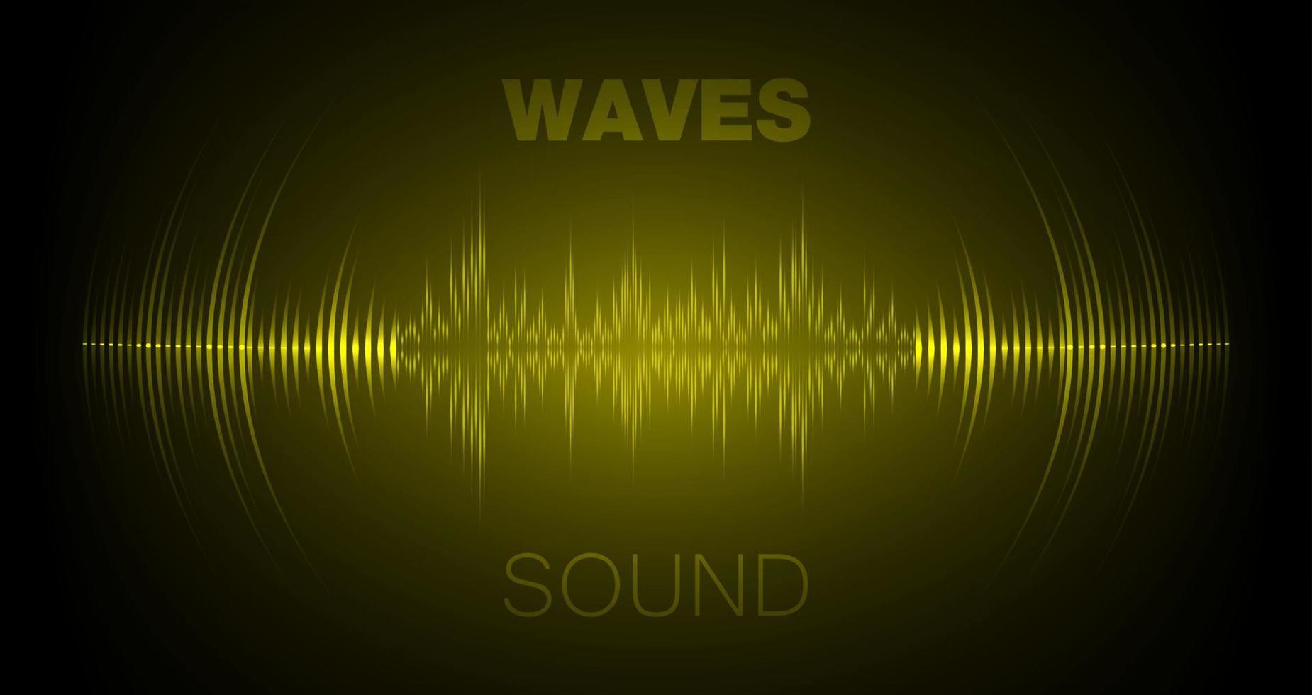 Sound waves oscillating dark light vector