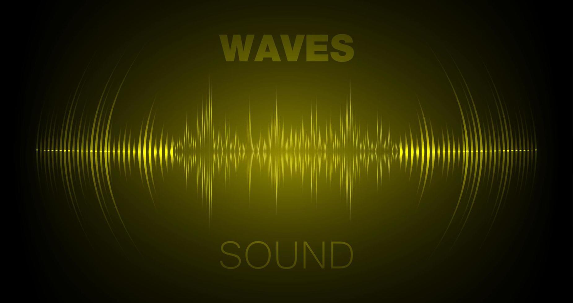 Sound waves oscillating dark light vector