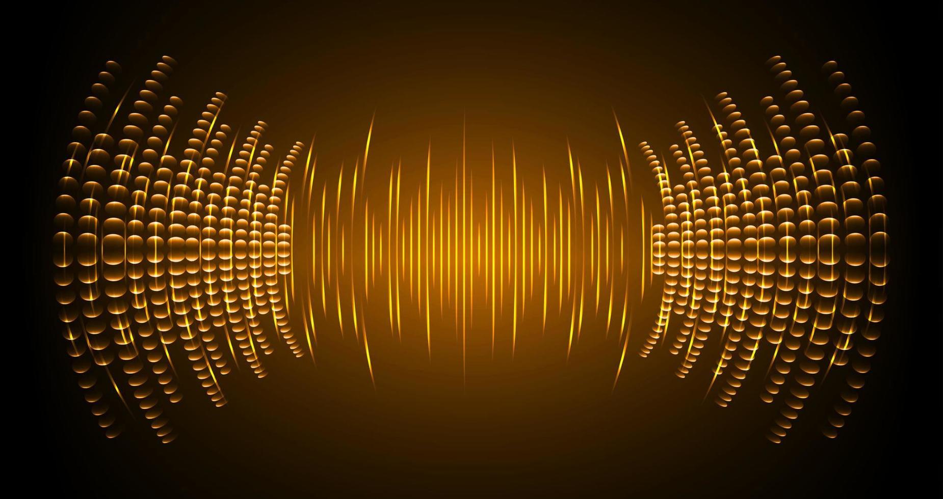 Sound waves oscillating dark light vector