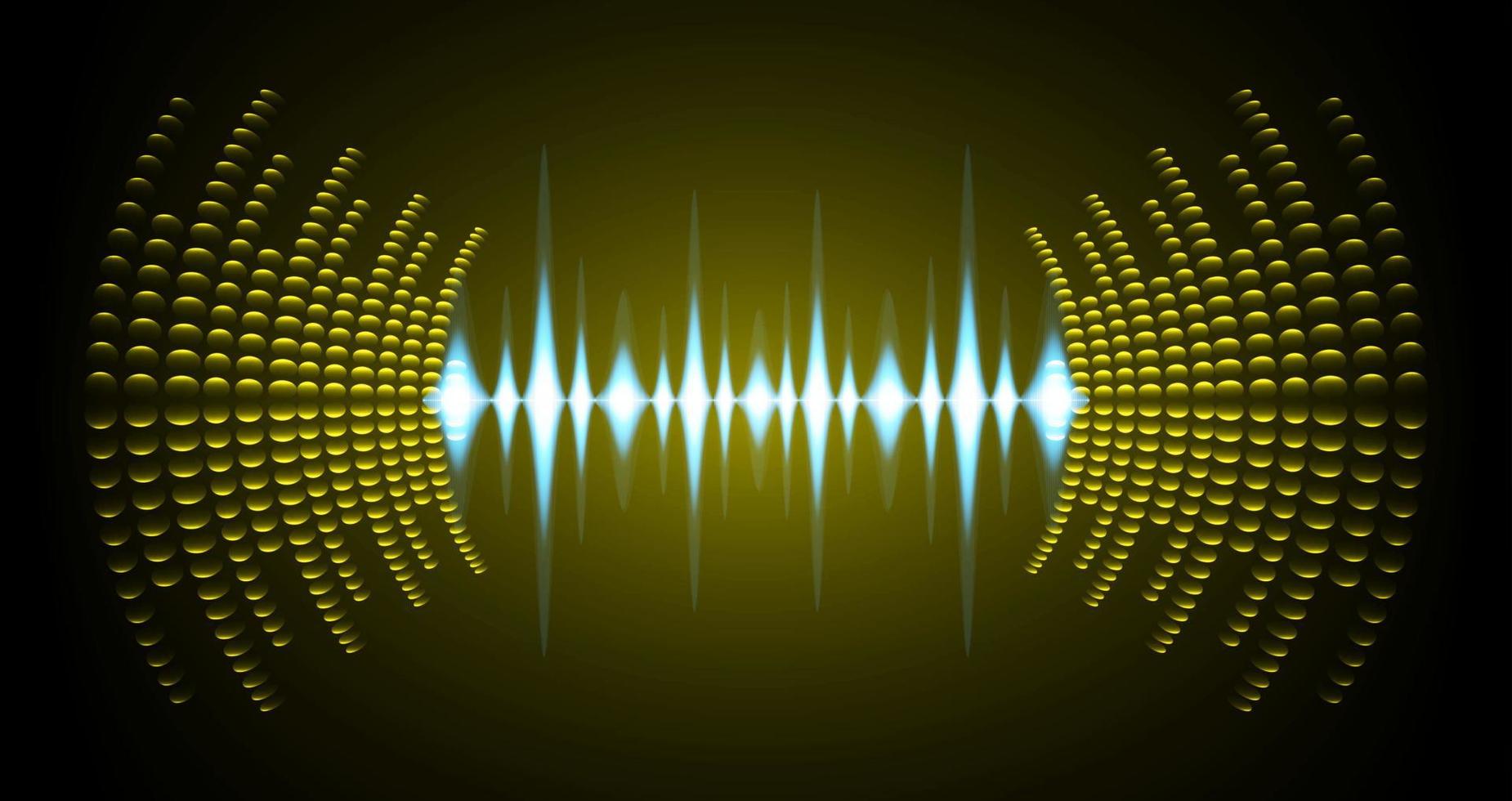 Sound waves oscillating dark light vector