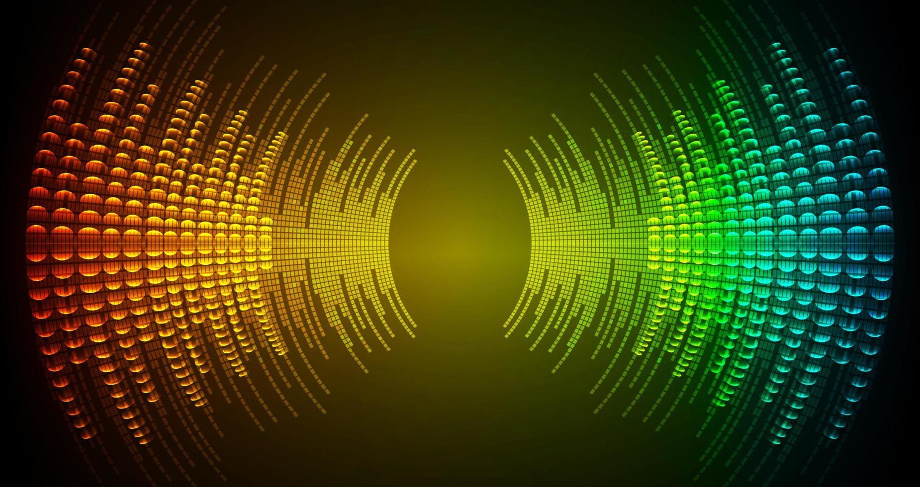 Sound waves oscillating dark light vector