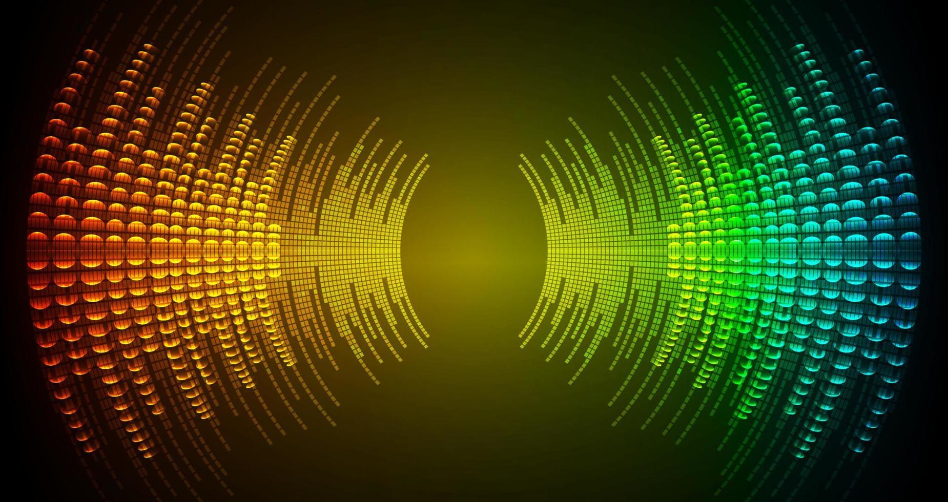 Sound waves oscillating dark light vector