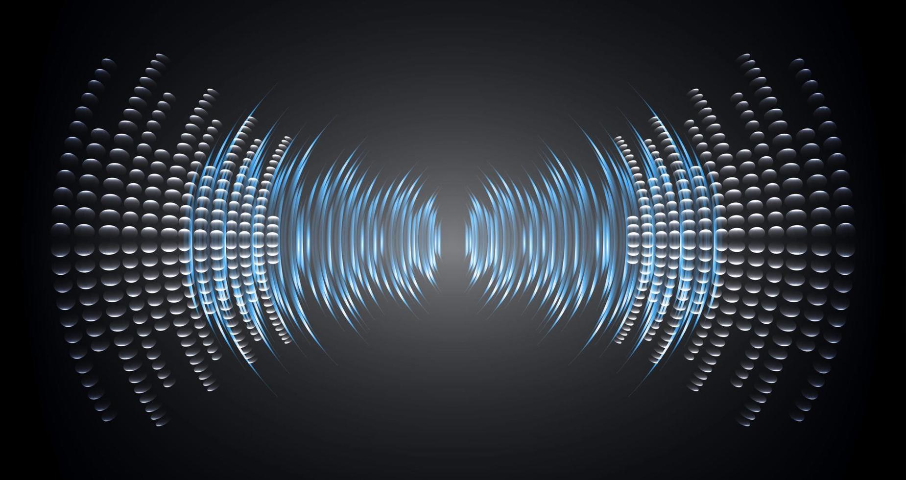 ondas de sonido oscilando luz oscura vector