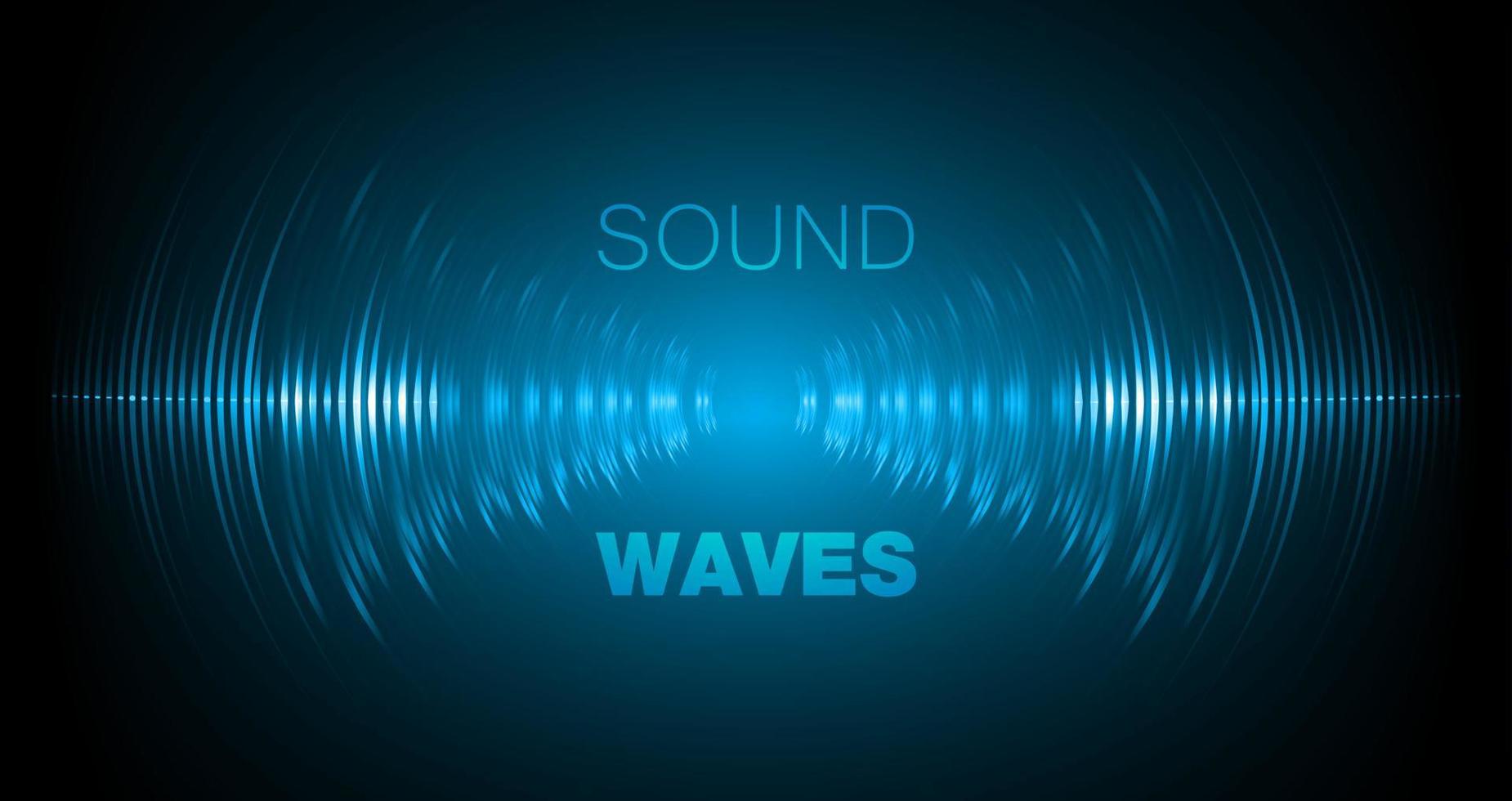 Sound waves oscillating dark light vector