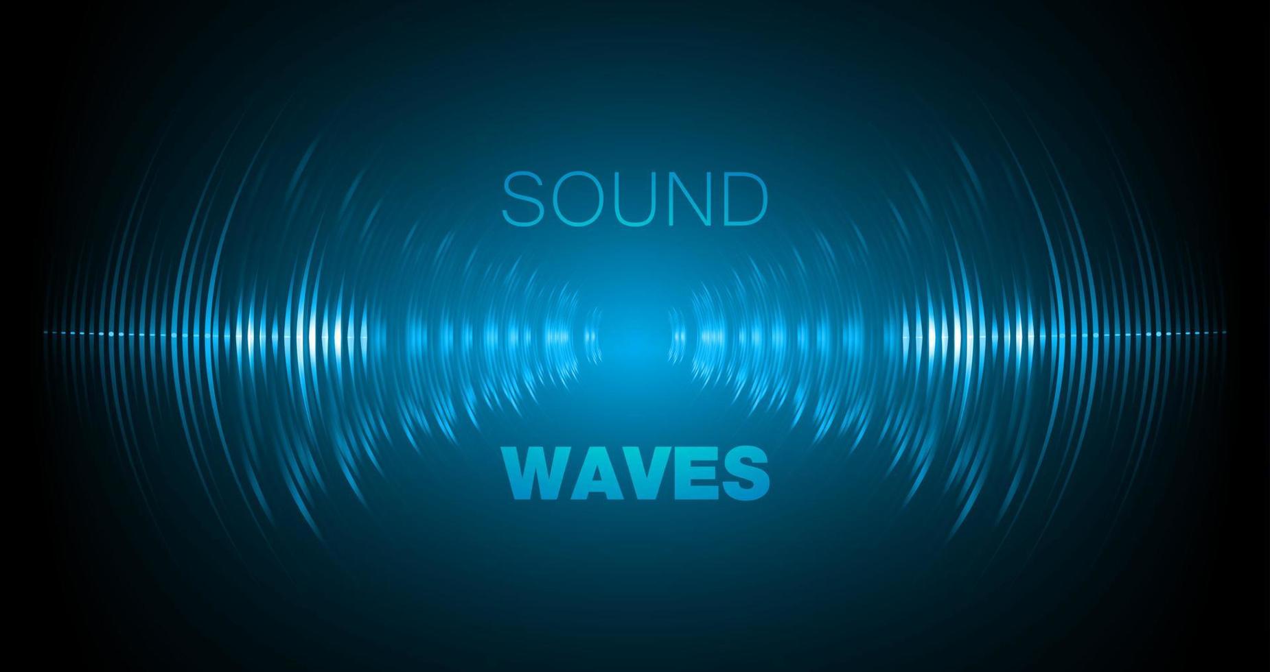 Sound waves oscillating dark light vector