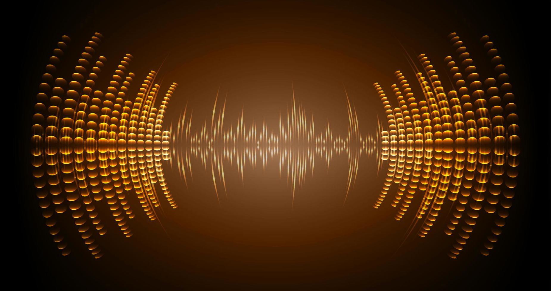 Sound waves oscillating dark light vector