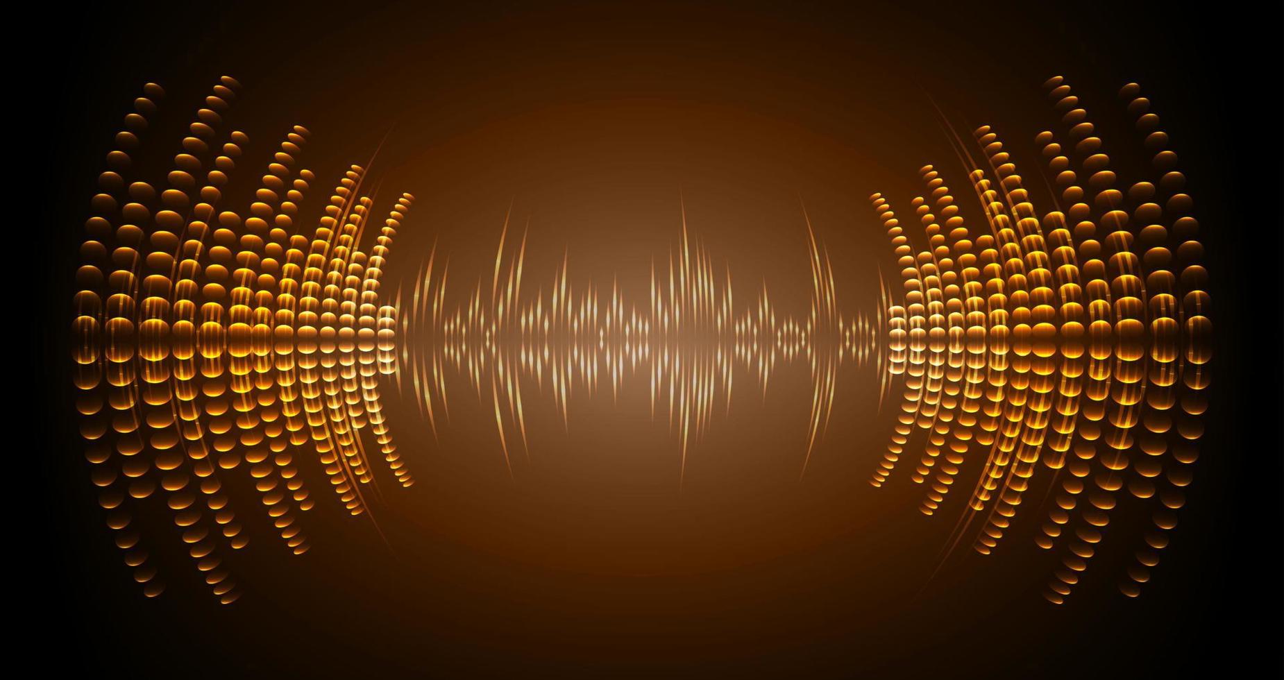 Sound waves oscillating dark light vector