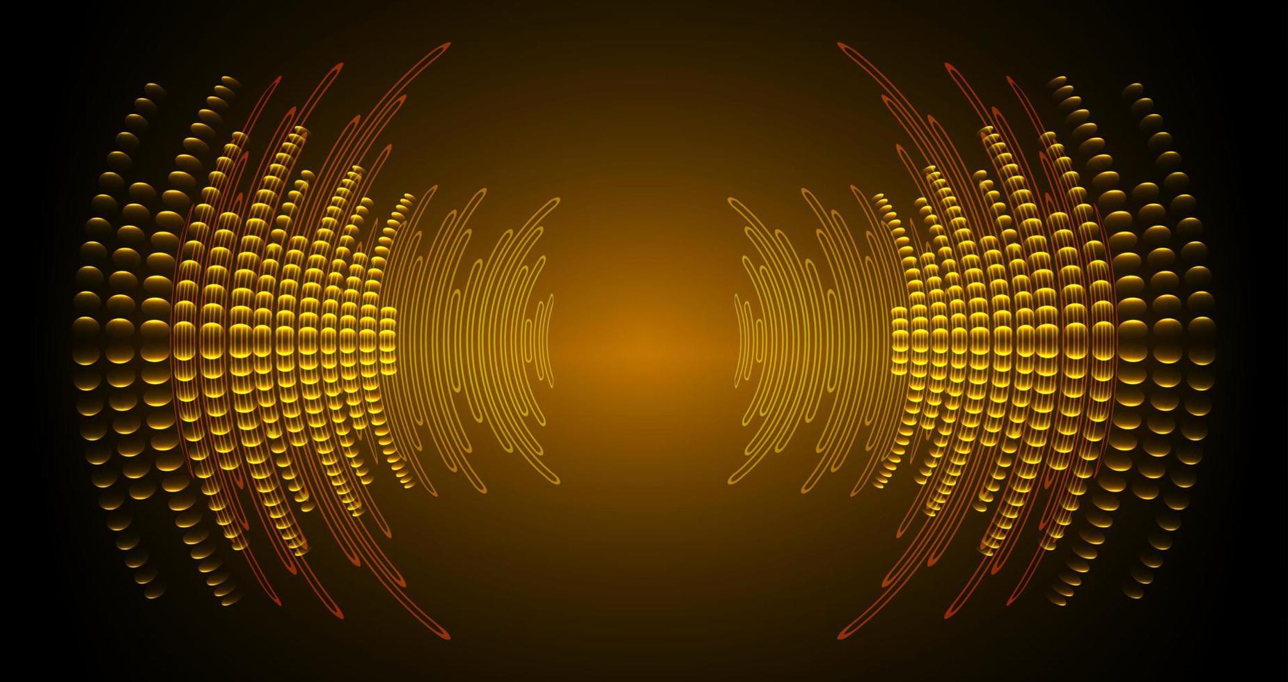 ondas de sonido oscilando luz oscura vector