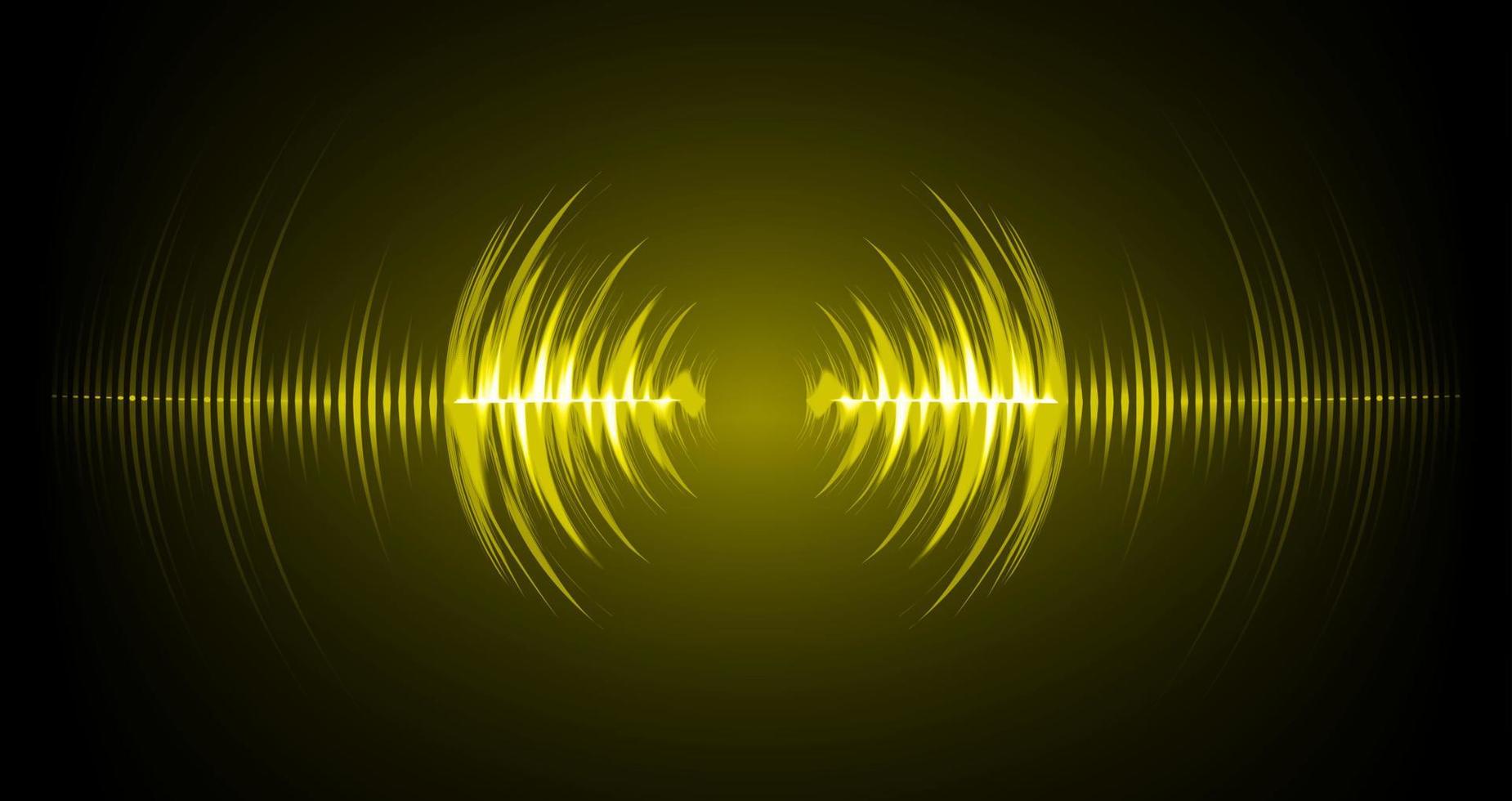 Sound waves oscillating dark light vector