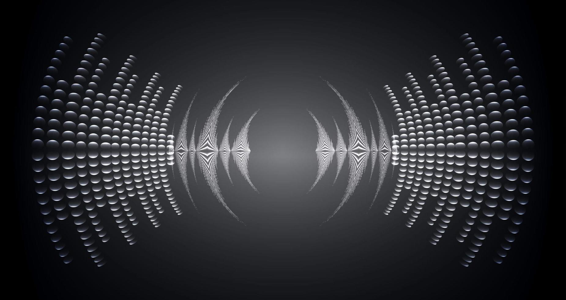 Sound waves oscillating dark light vector