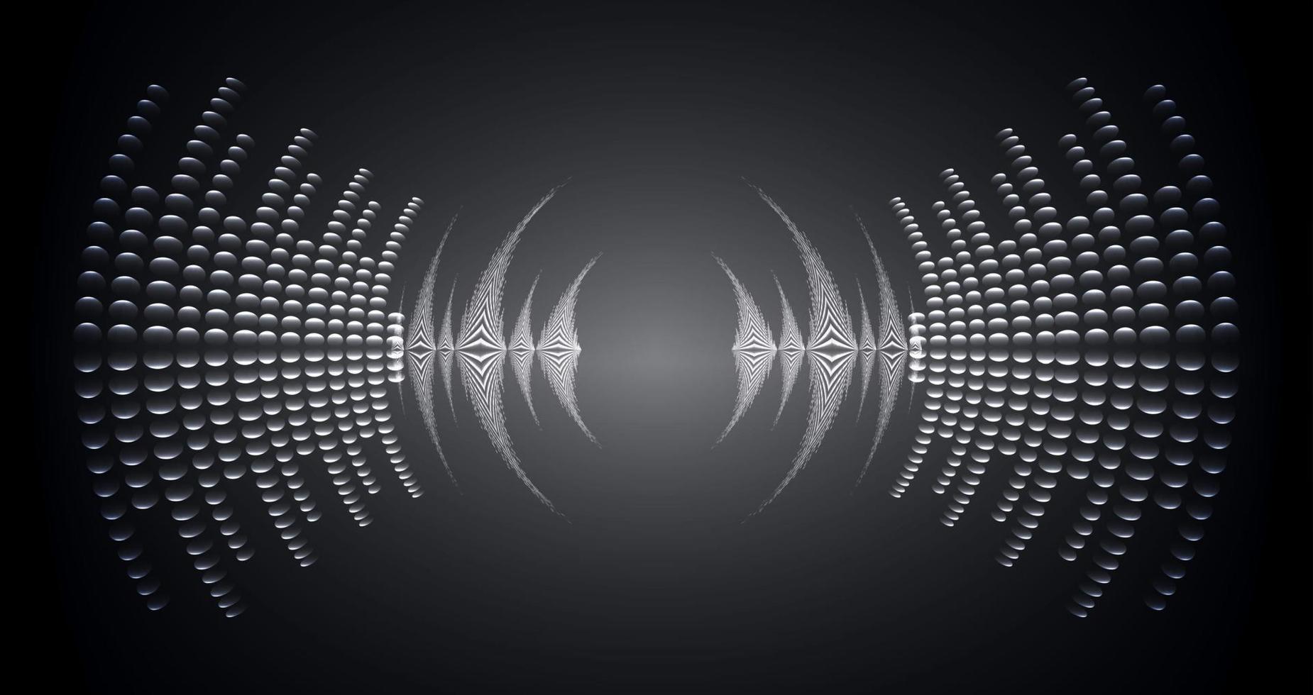 ondas de sonido oscilando luz oscura vector