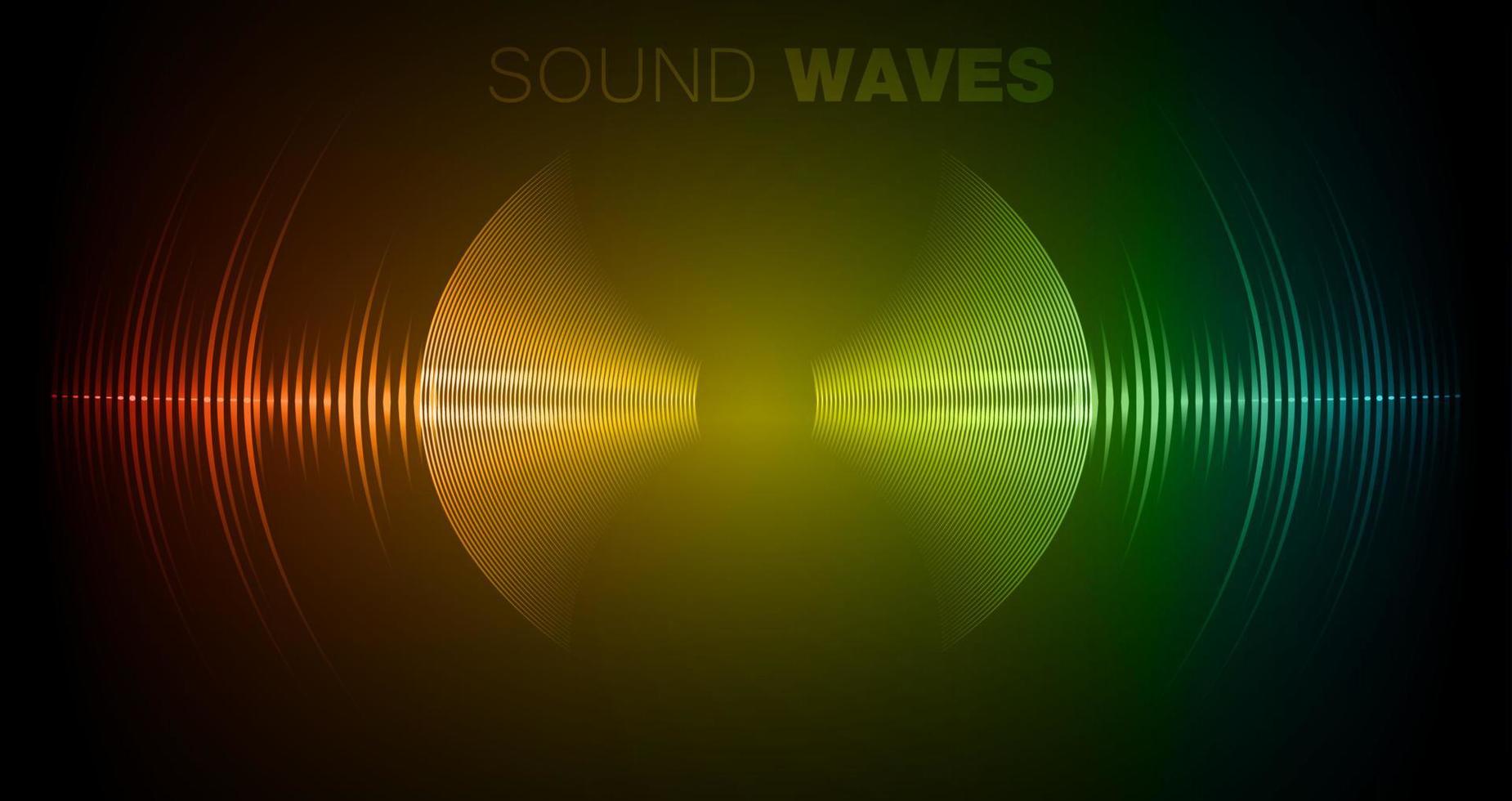 Sound waves oscillating dark light vector