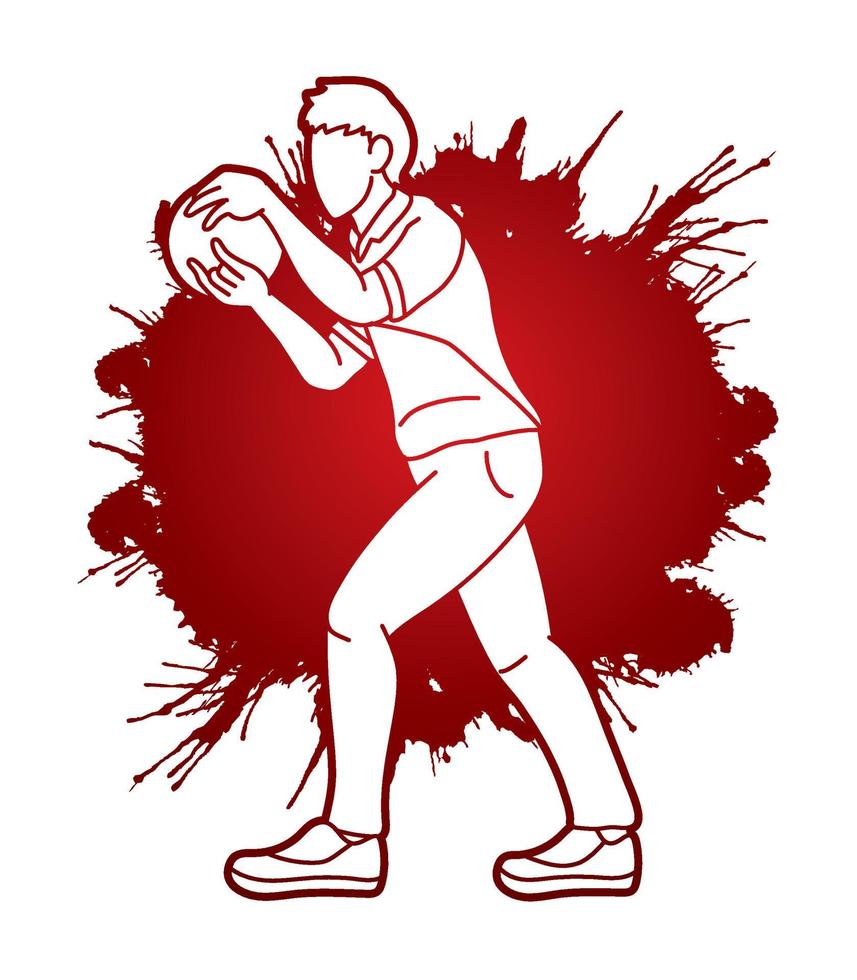 Bowling Sport Player Action Male Player vector
