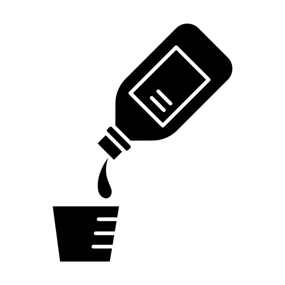 Cough syrup glyph icon vector