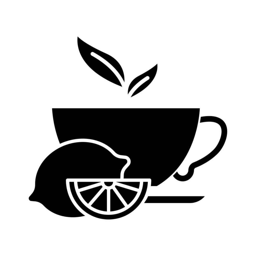 Lemon tea glyph icon vector