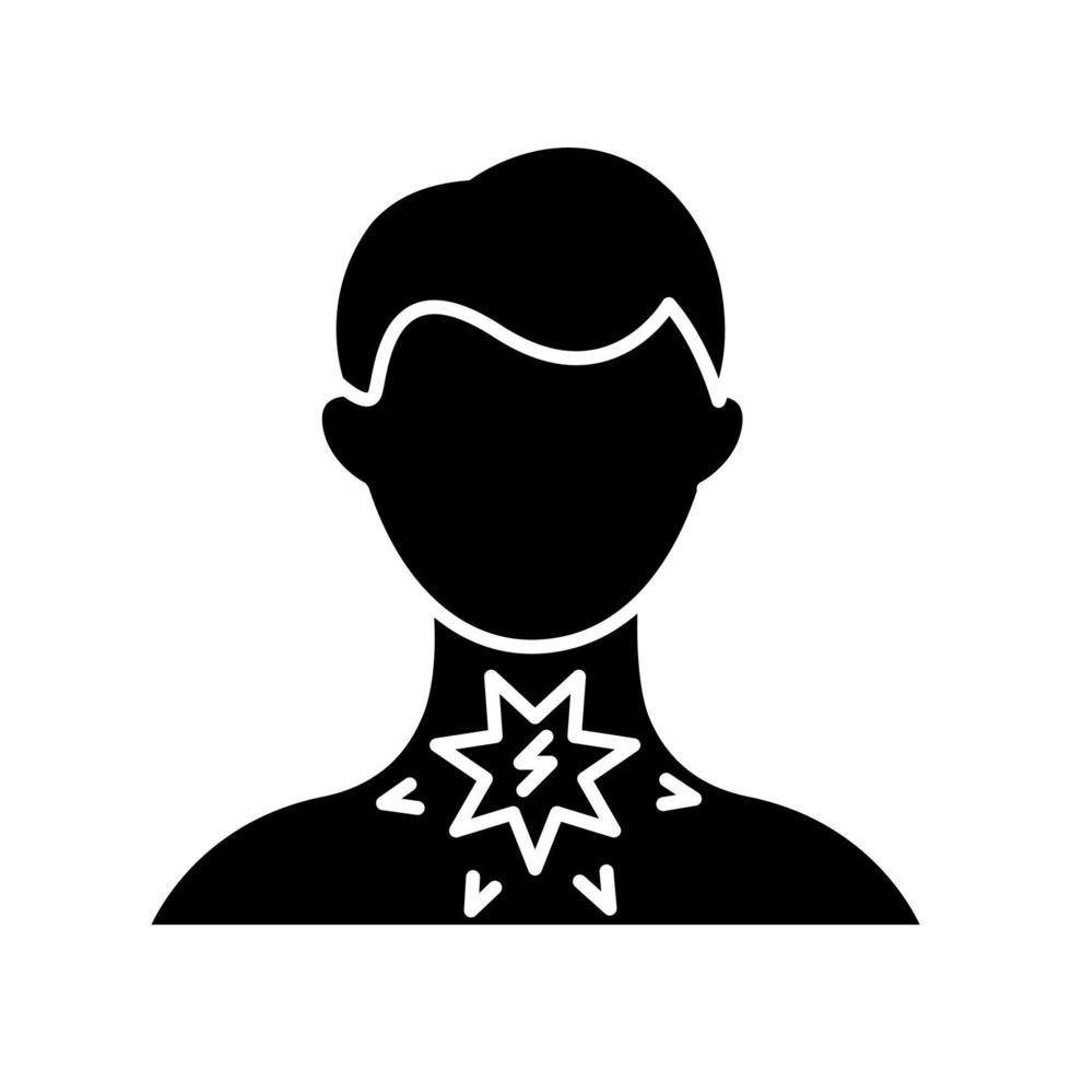 Sore throat glyph icon vector