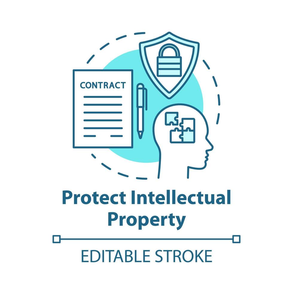 Protect intellectual property concept icon vector