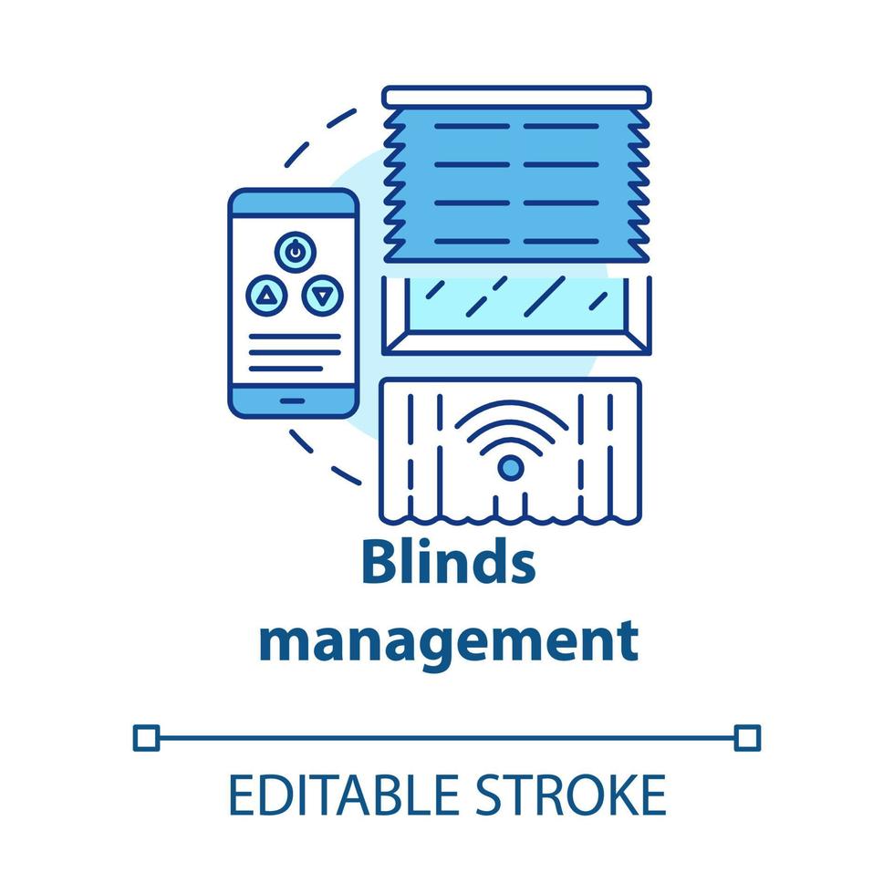 icono de concepto de gestión de persianas vector