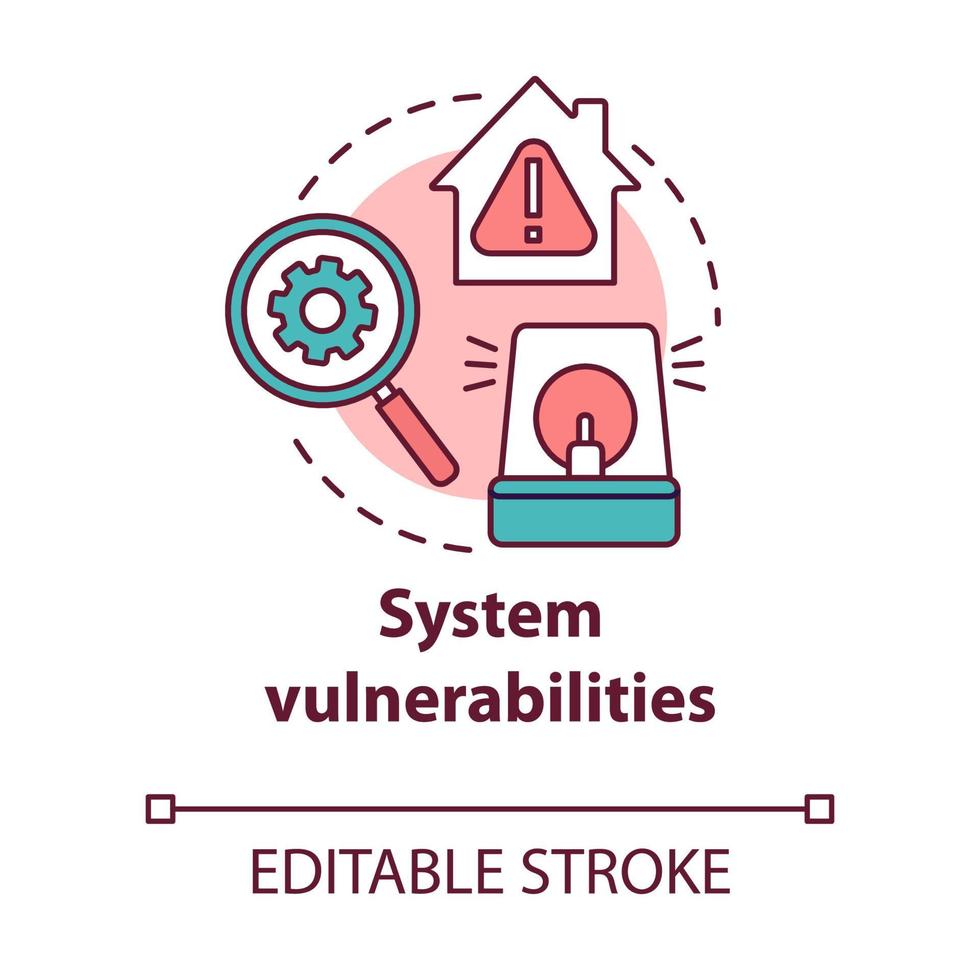 System vulnerabilities concept icon vector