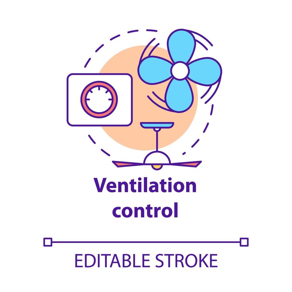 icono de concepto de control de ventilación vector