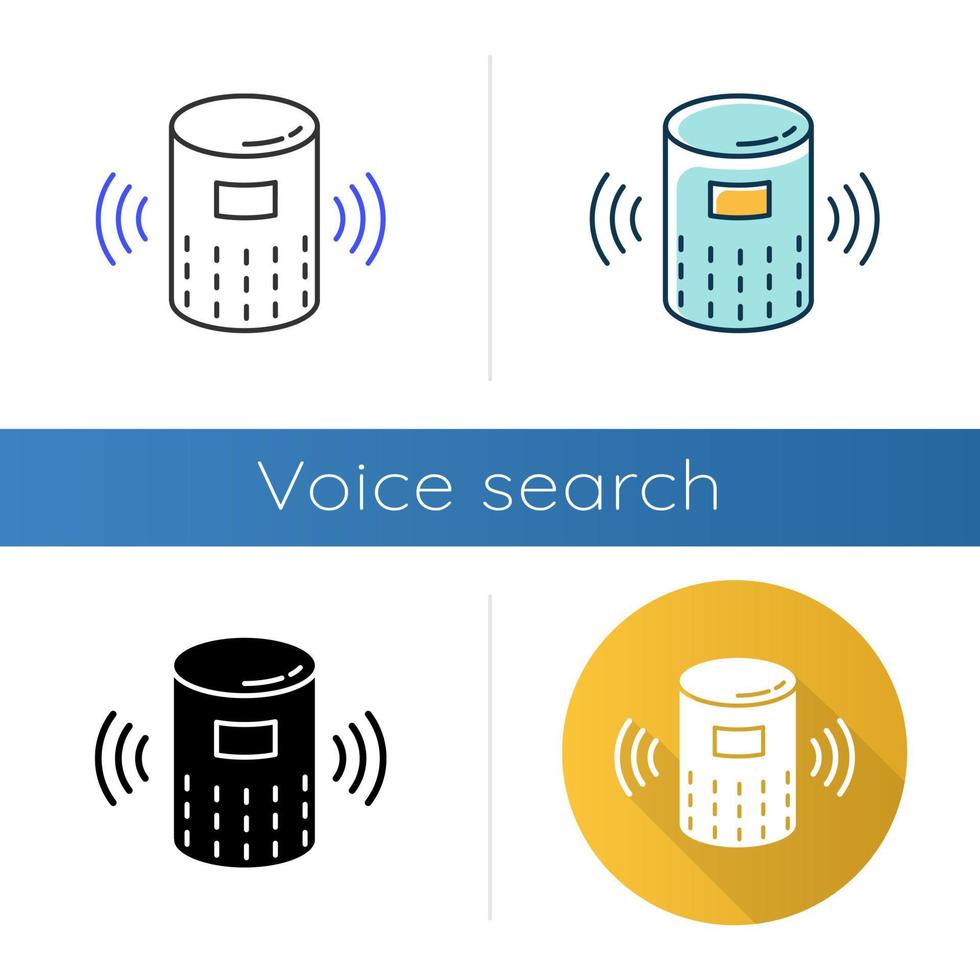 Modern smart speaker icons set vector