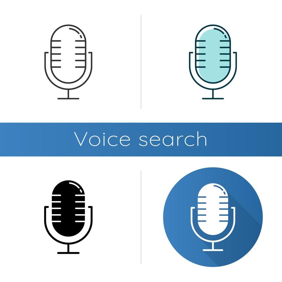 Microphone using modes icons set vector