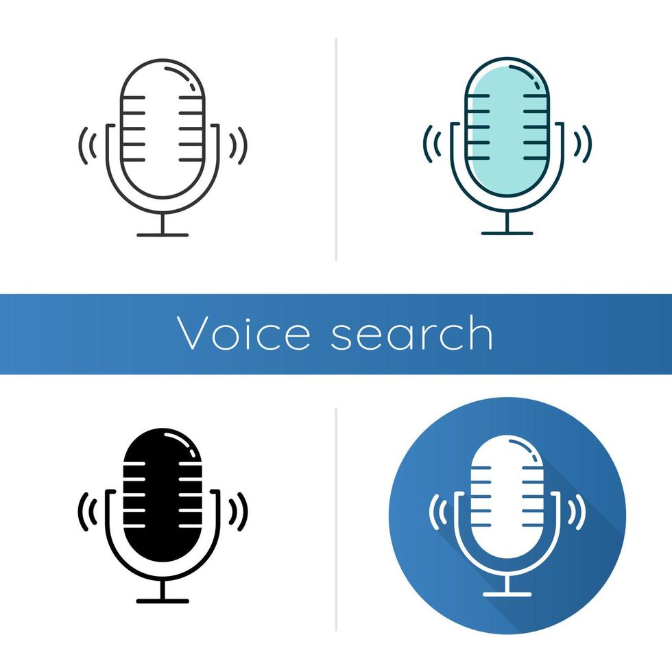 Loud microphone icons set vector