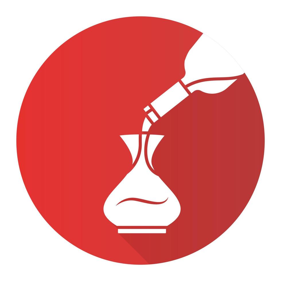 Dessert wine decantering red flat design long shadow glyph icon vector