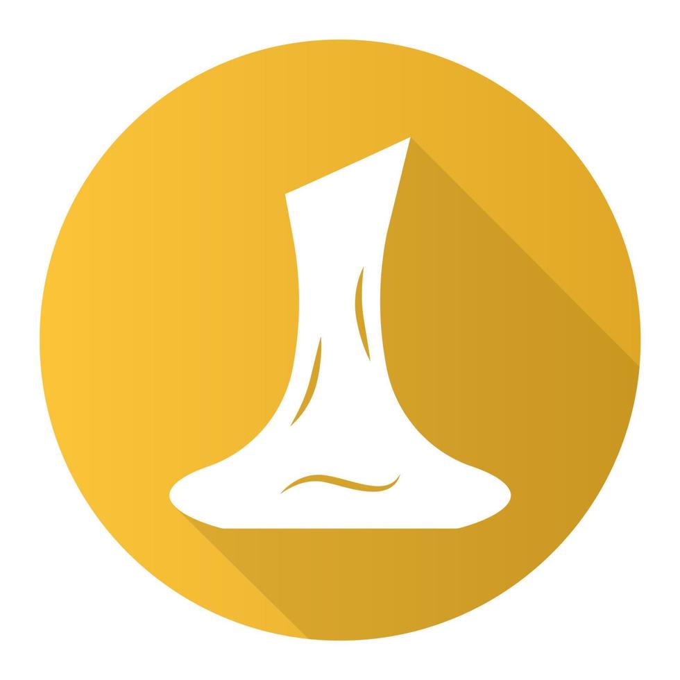 Wine decorative decanter yellow flat design long shadow glyph icon vector
