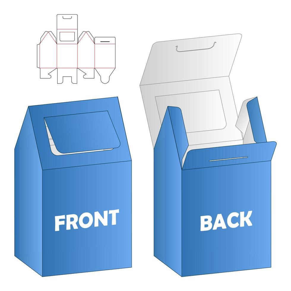 Box packaging die cut template design. 3d mock-up vector