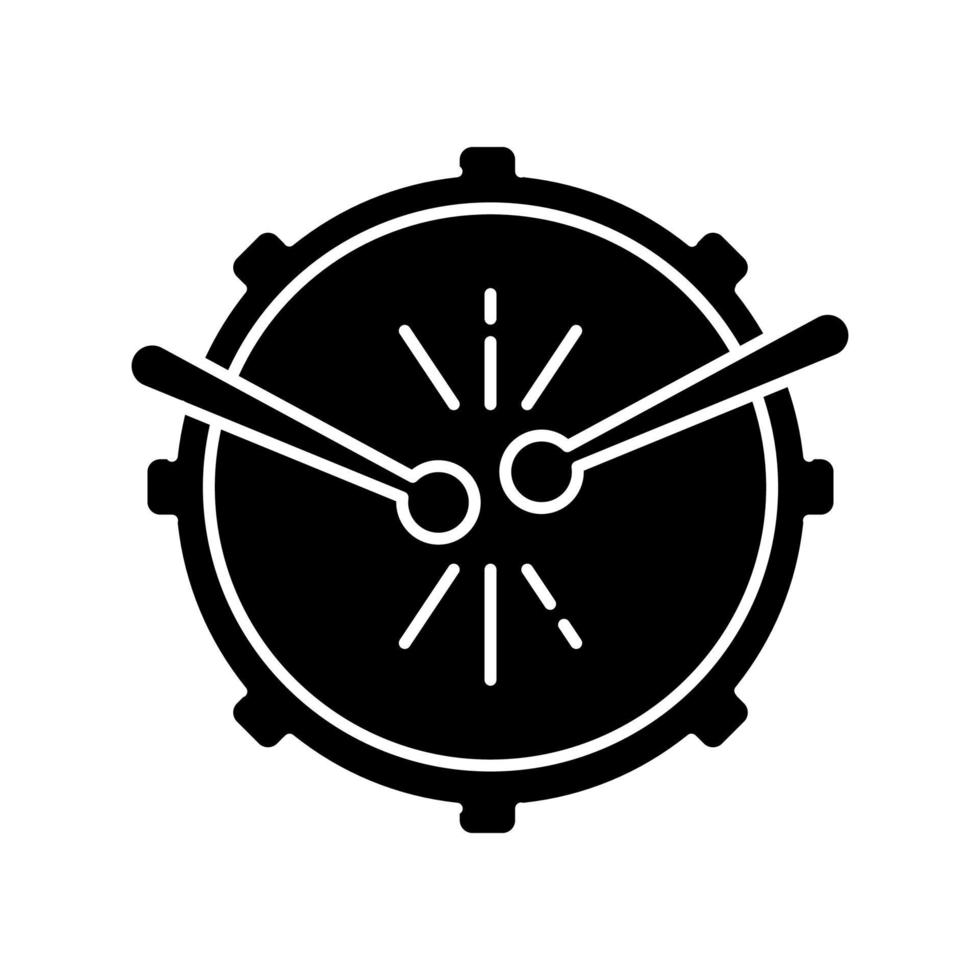 drum with drumsticks black glyph icon vector