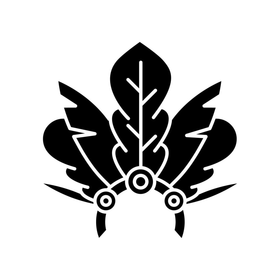 Brazilian carnival headwear black glyph icon vector