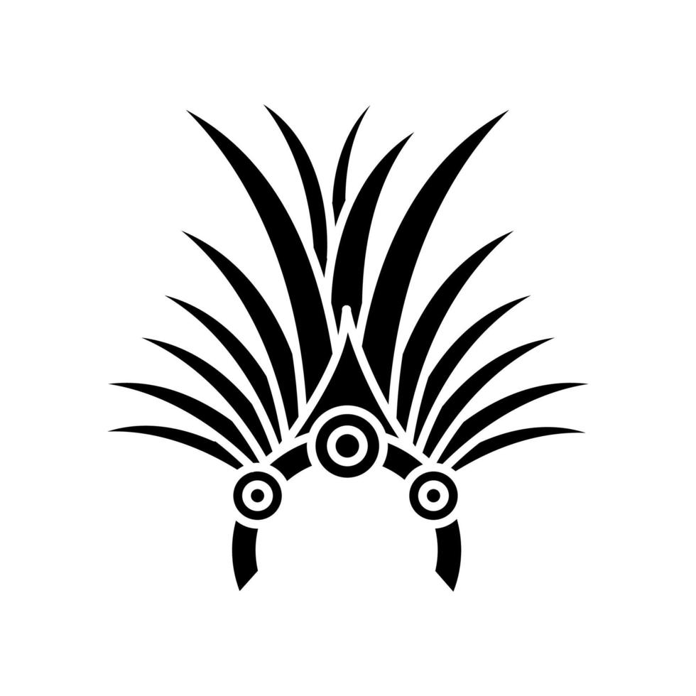 Brazilian carnival headwear black glyph icon vector