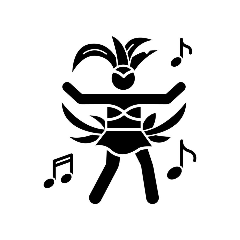 Dancing lady black glyph icon vector