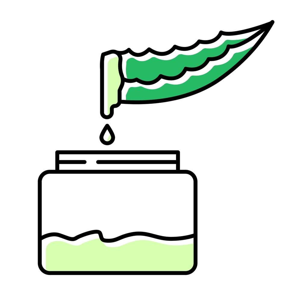 icono de color verde de jugo de aloe vera vector