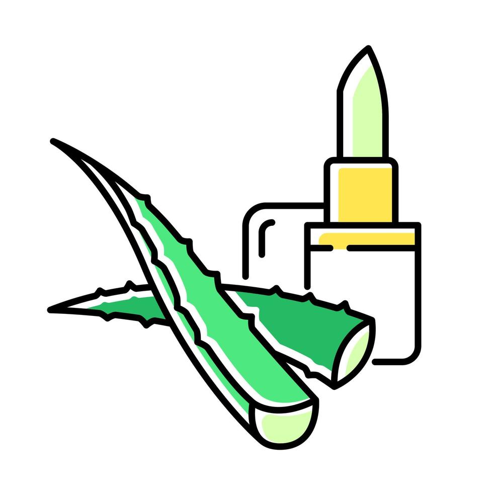 icono de color de bálsamo labial vegano vector