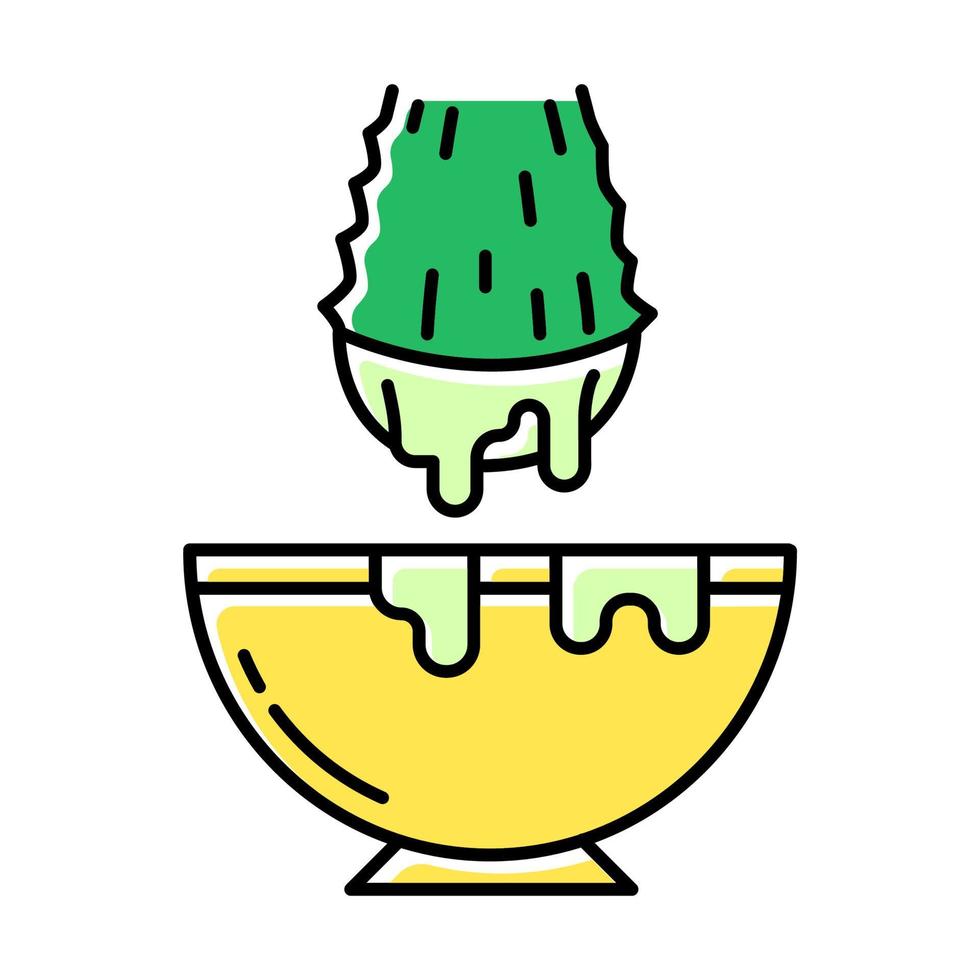 Cut aloe vera sprout color icon vector