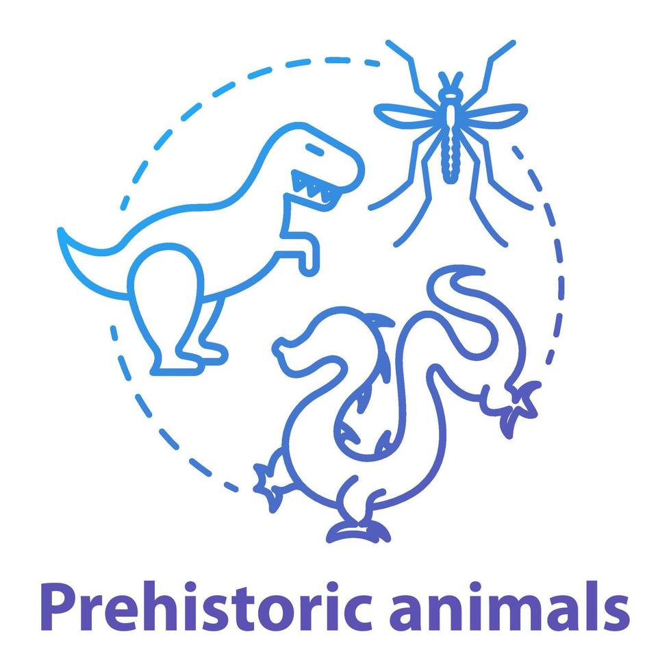 Prehistoric animals concept icon vector