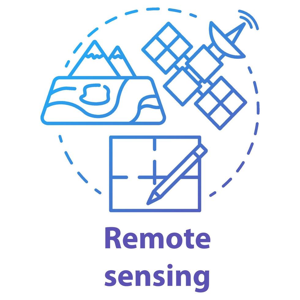 icono del concepto de teledetección vector