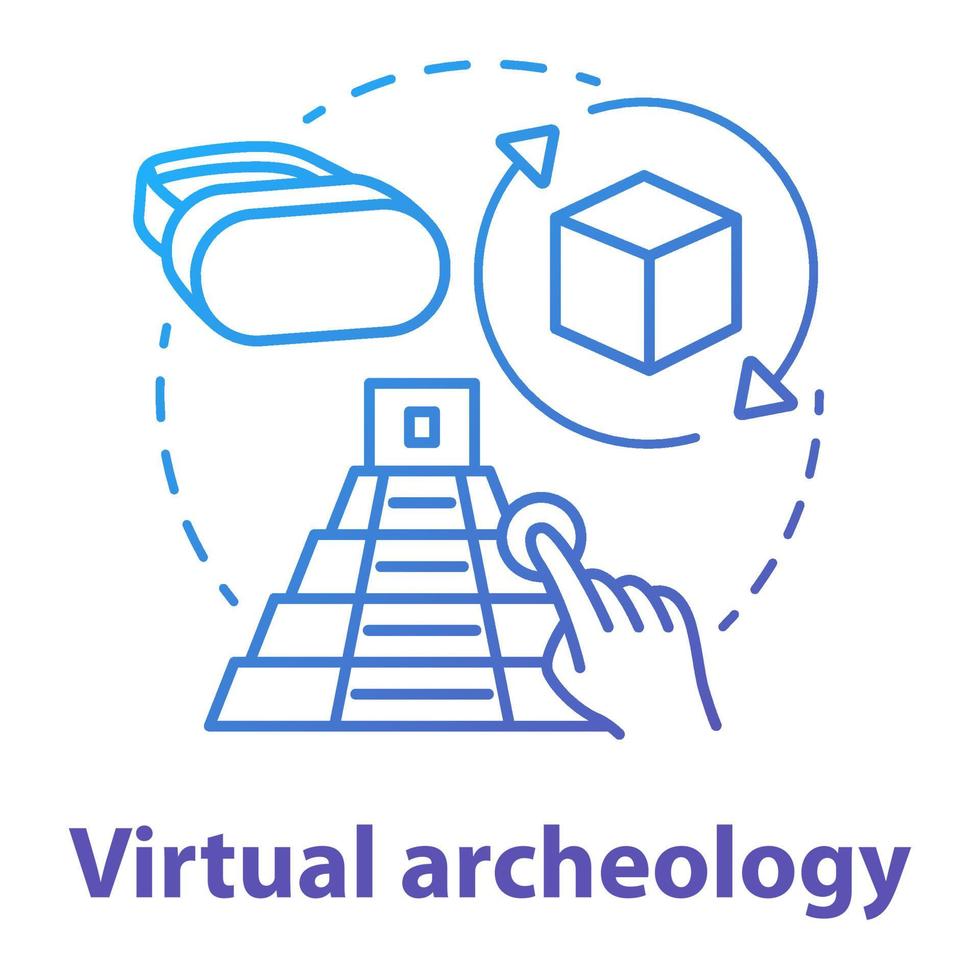 Virtual archeology concept icon vector