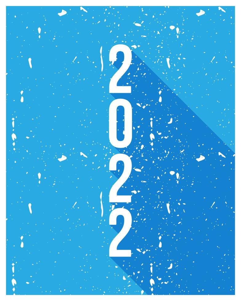 Happy New Year 2022 Long Shadow Design Template. Modern Design for Calendar, Invitations, Greeting Cards, Holidays Flyers or Prints vector