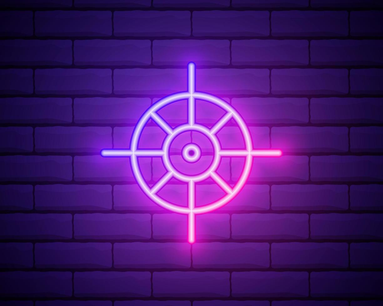 Goal neon style icon. Simple thin line, outline vector of fitness icons for ui and ux, website or mobile application isolated on brick wall