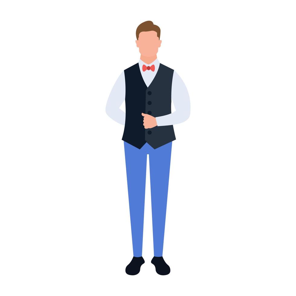 Trendy Waiter Concepts vector