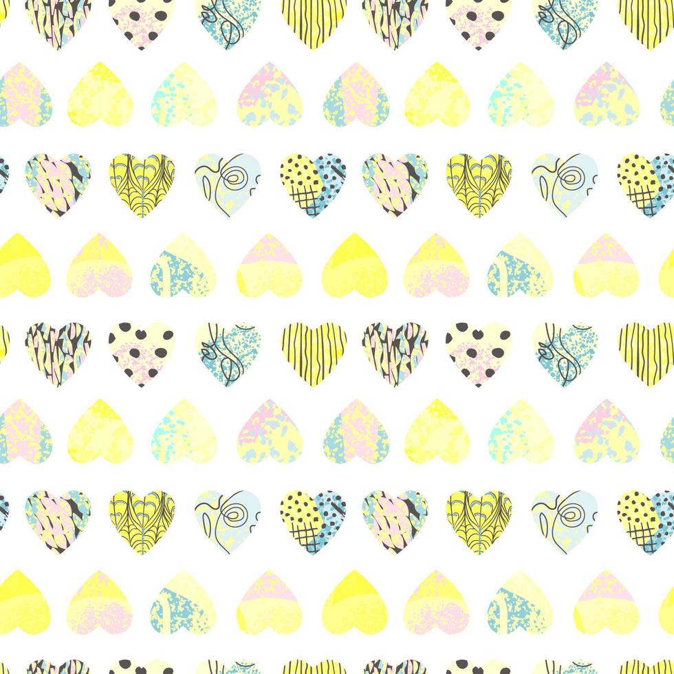 Vector seamless background with colorful heart shape. Use it for wallpaper, textile print, pattern fills, web page, surface textures, wrapping paper, design of presentation and other graphic design