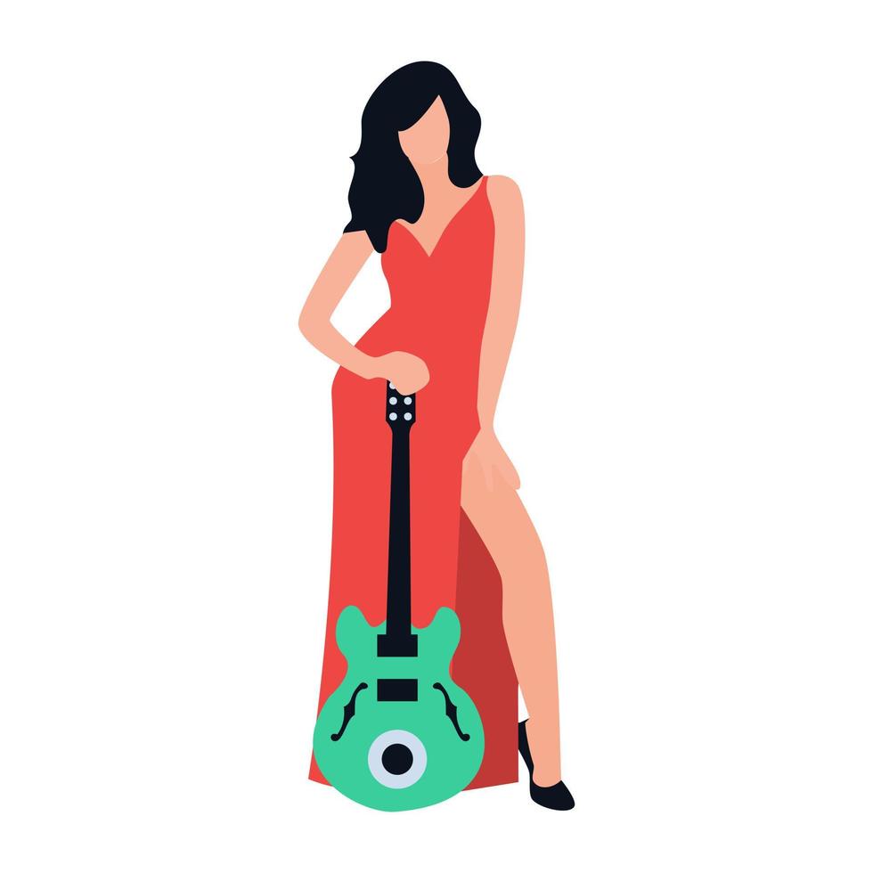 conceptos de guitarrista femenina vector