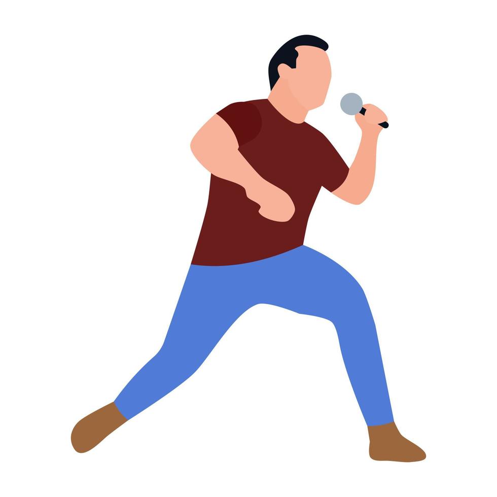 conceptos de cantante masculino vector