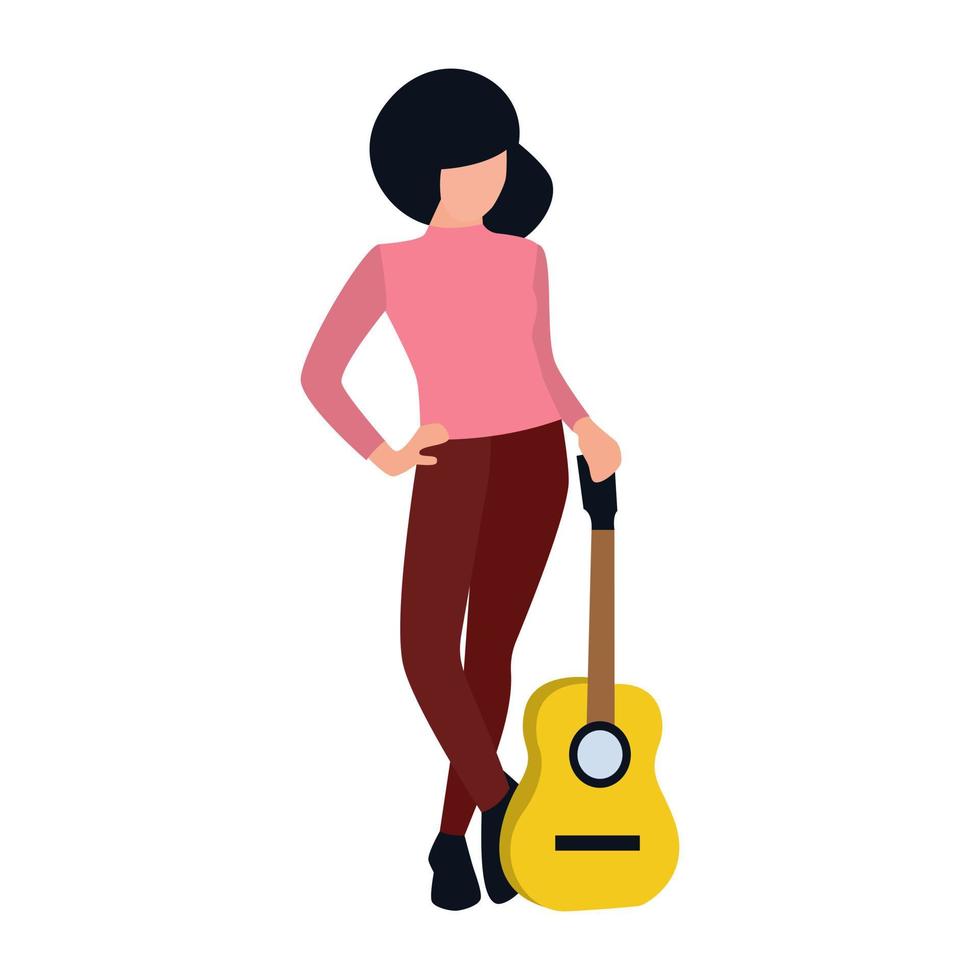 conceptos de guitarrista femenina vector