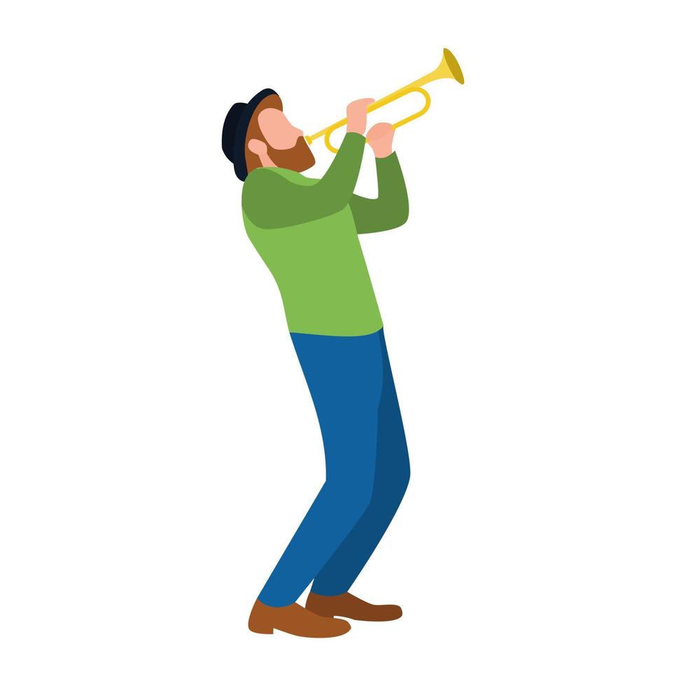 Man Playing Bugle vector