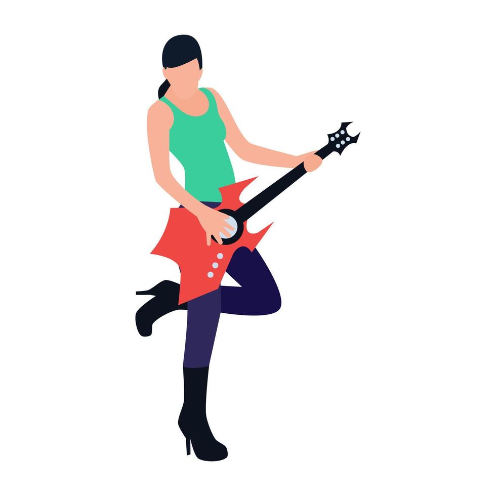 estrella de rock femenina vector