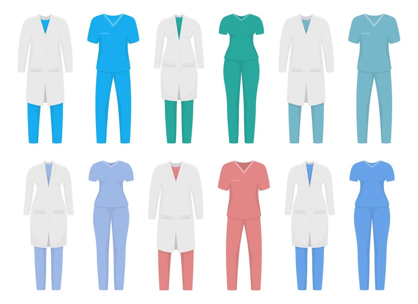 Ilustración de diseño de vector de ropa médica aislada sobre fondo blanco